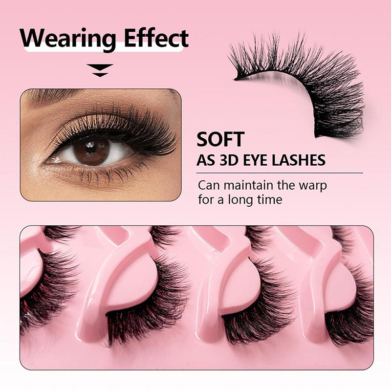 3D False Eyelashes 7 Pairs Of Thick Natural Stereo Curl Fluffy Simulation Eyelashes False Eyelashes