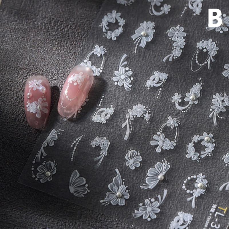 

3D Белый бантик Цветок Наклейка для нейл-арта Ультратонкий самоклеящийся слайдер Летняя наклейка для нейл-арта Украшение DIY Маникюр Аксессуар as the picture