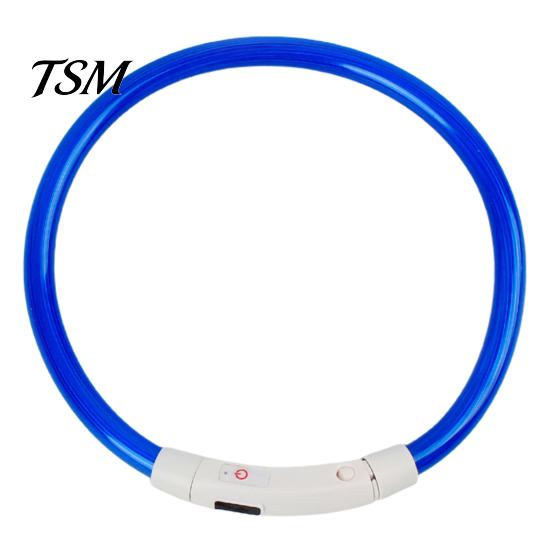 LED Dog Collar Rechargeable Luminous USB Charging Necklace Puppy Light Up for Outdoor Pet