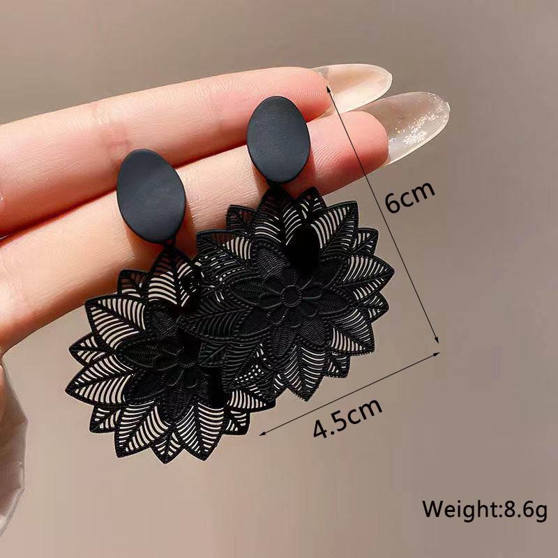 Black Hanging Long Earrings for Women Triangle Square Statement Drop Earrings 2025 boucle oreille femme Fashion Jewelry