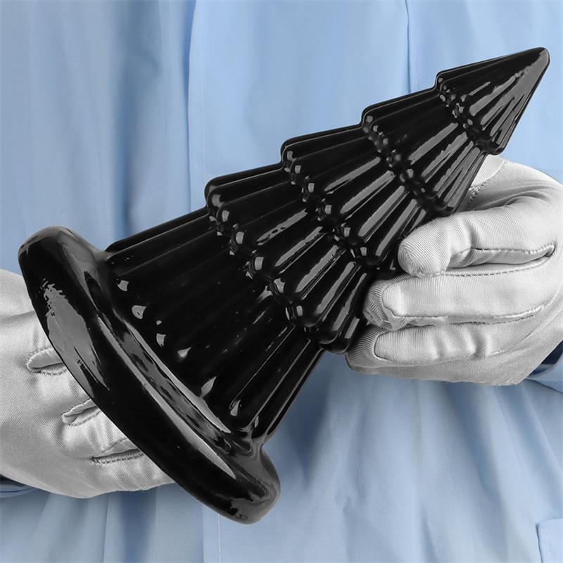 Black Christmas Tree Soft Super Large Anal Plug Suction Cup Anal Sex Products Extra Large Thick Fisting Toy
