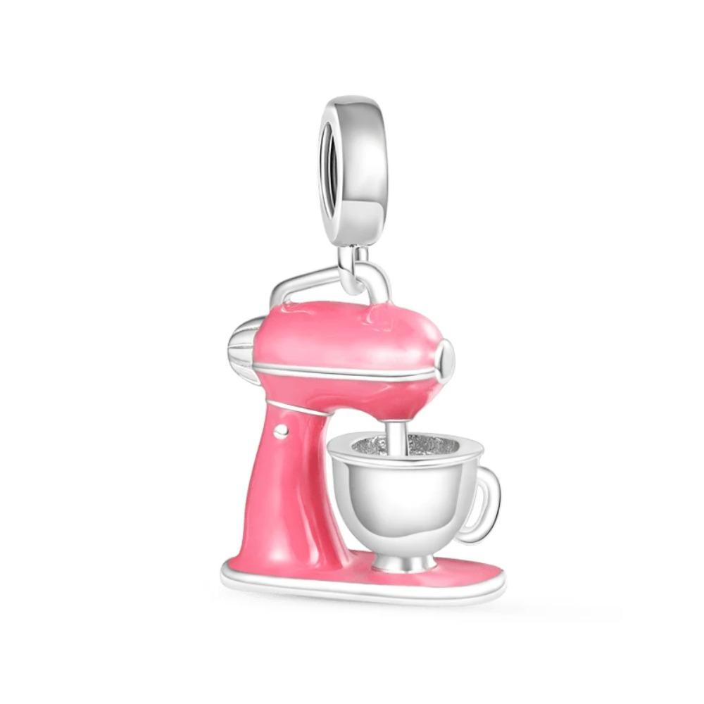 925 Silver Colorful Fruit Birthday Cake Milk Burger Chili Pendant Bead for DIY Women Bracelet Jewelry