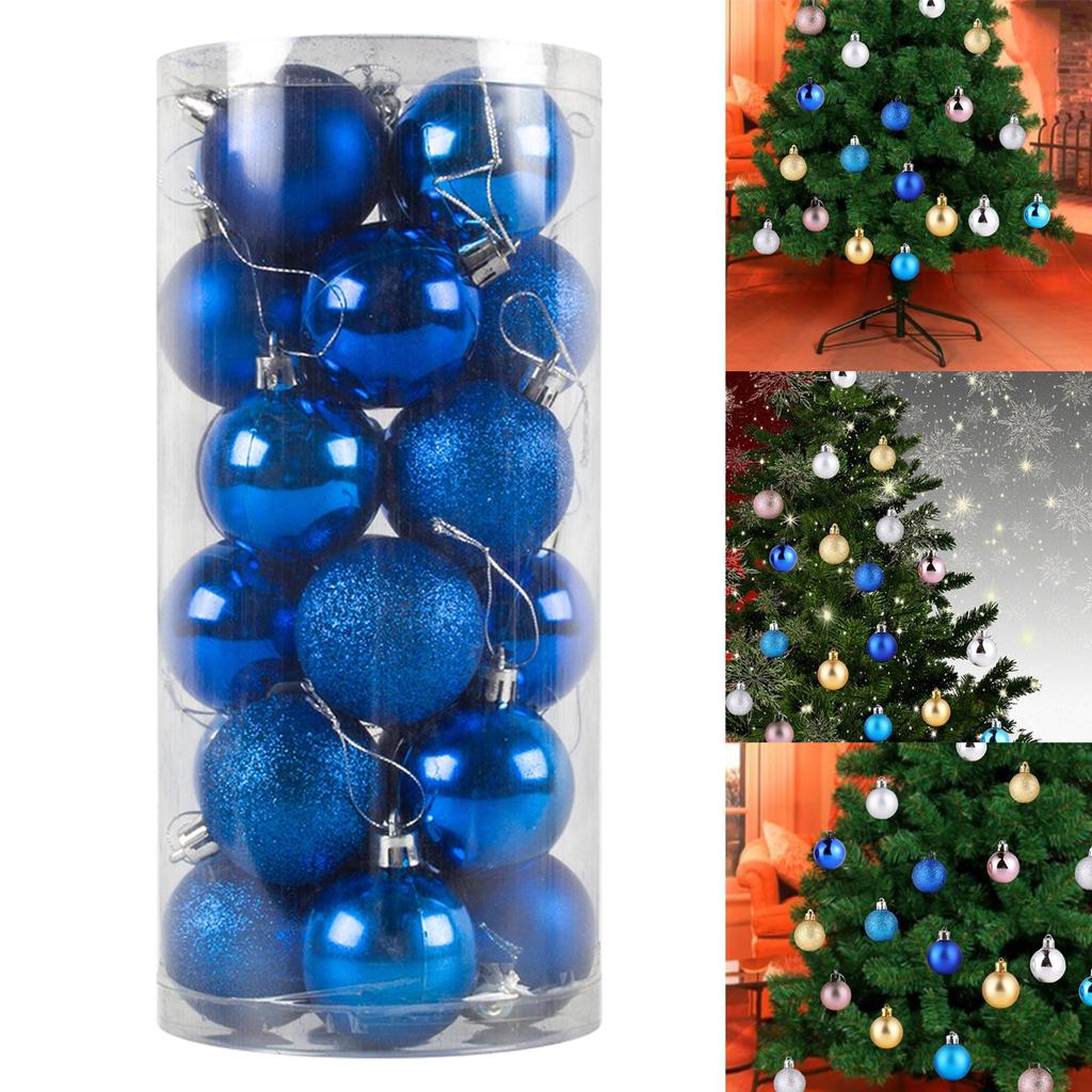 24x Christmas Ball Pendants Crafts Shatterproof DIY Decor Hanging Balls for Birthday Engagement Indoor Anniversary Festivals