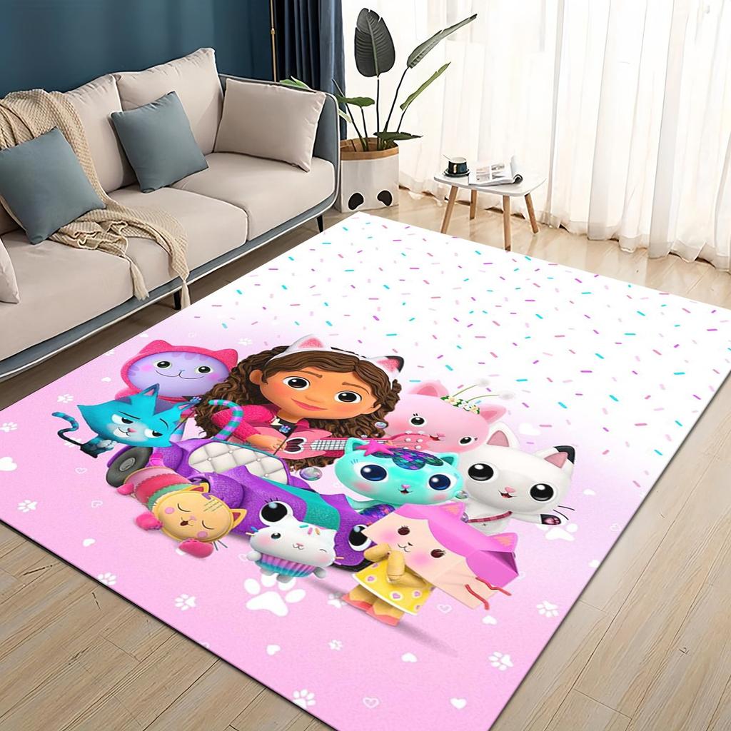 Style New Gabbys Dollhouse Cartoon Girl Gift Carpet Rug for Living Room Bedroom Home Sofa Decoration,kids Non Slip Floor Mat