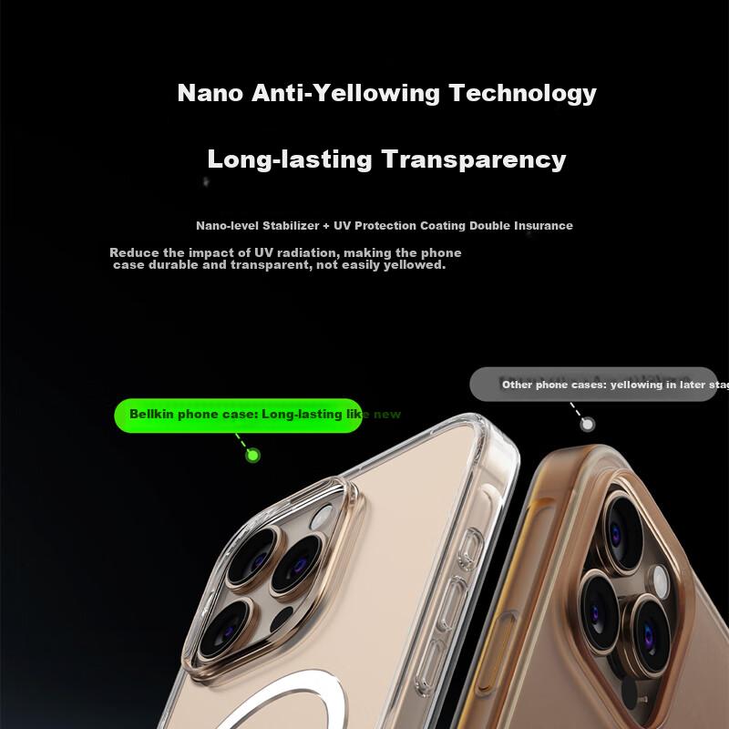 Belkin IPhone 16 Pro Max Case, Transparent Full Coverage Magnetic Phone Protective Cover for Apple 16 Pro Max, MSA028