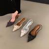 Fashion 2025 New Summer High Heel Butterfly-knot Women Sandals Fashion Pointed Toe Singbacks Shoes Ladies Elegant Dancing Party Pumps