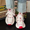 Chic Chunky Sneakers Women Men 2024 New Design White Red Ladies Sports Shoes Comfortable Wide Sole Casual Shoes 41 42 Big Size