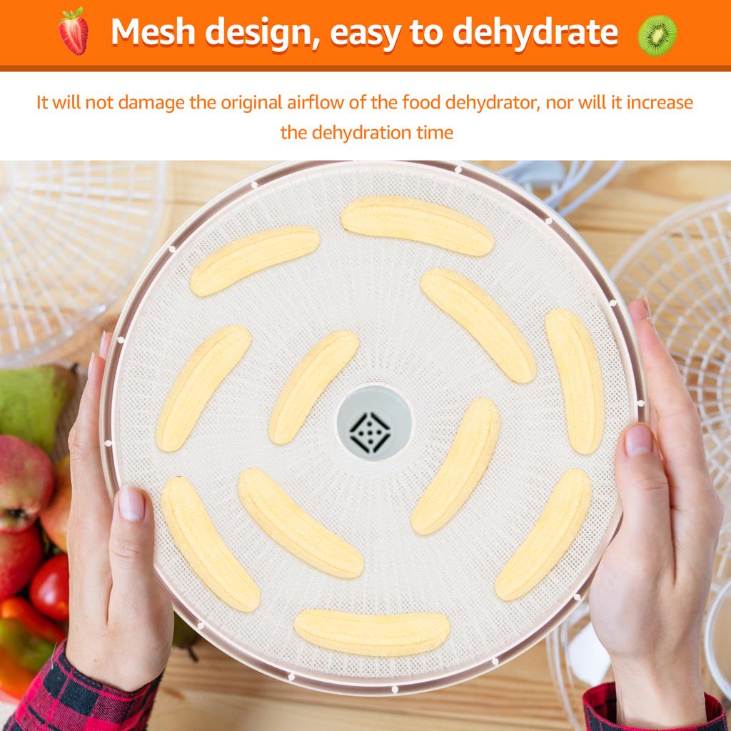 16Pcs Silicone Dehydrator Mats Nonstick Steamer Liners Mat Reusable Dehydrator Tray Liner Fruit Dryer Mats for Home Kitchen