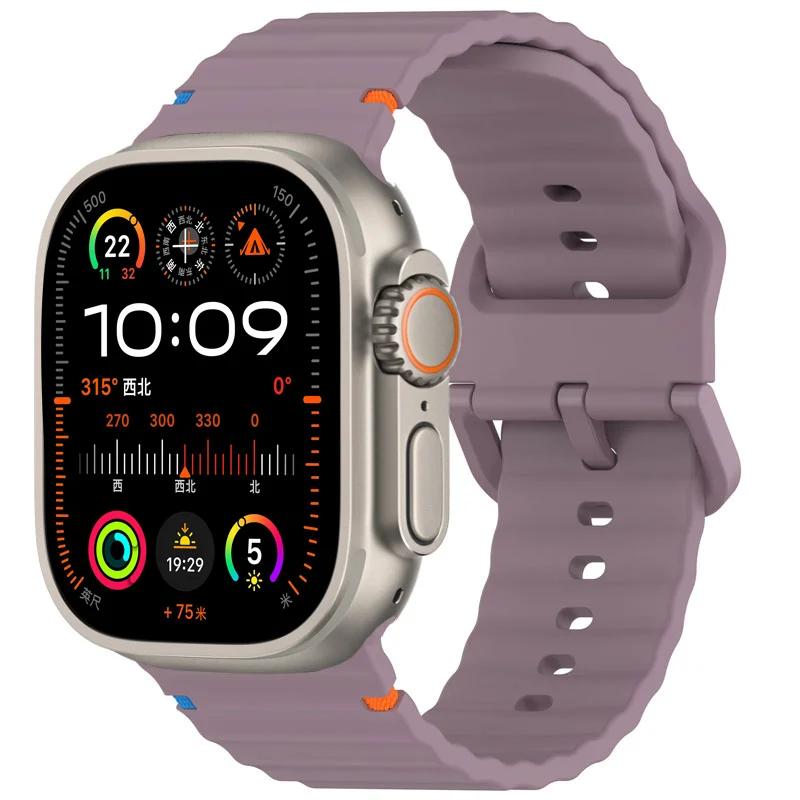 Silicone Strap for Apple Watch Band 44mm 49mm 40mm 45mm 42mm 46mm 38mm Correa Bracelet Iwatch Series 9 8 7 6 SE 10 Ultra 2 Band