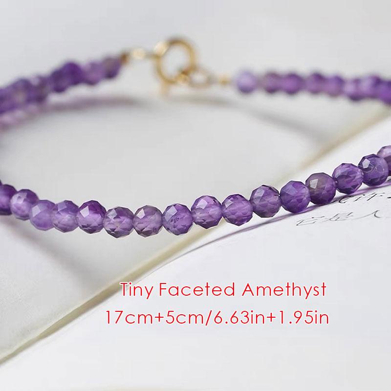 Dainty Tiny Blue Natural Stone Moonstone Beads Bracelet for Women Healing 7 Chakra Delicate Small Stacking Bracelet