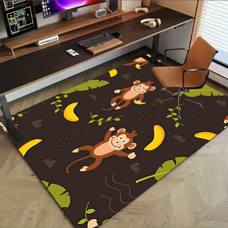 1PC Monkey Banana Extra Large Non-Slip Floor Carpet, Office, Family, Bedroom, Studio - Large Area Rug Indoor Rugs, Vibrant Colors-W266