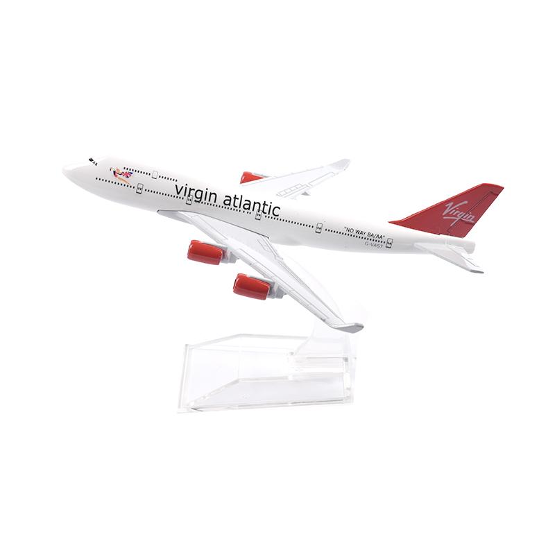 

Масштаб 1/400 16 см Virgin Atlantic Boeing 747 Модель самолета Самолет Литой металлический самолет белый/красный
