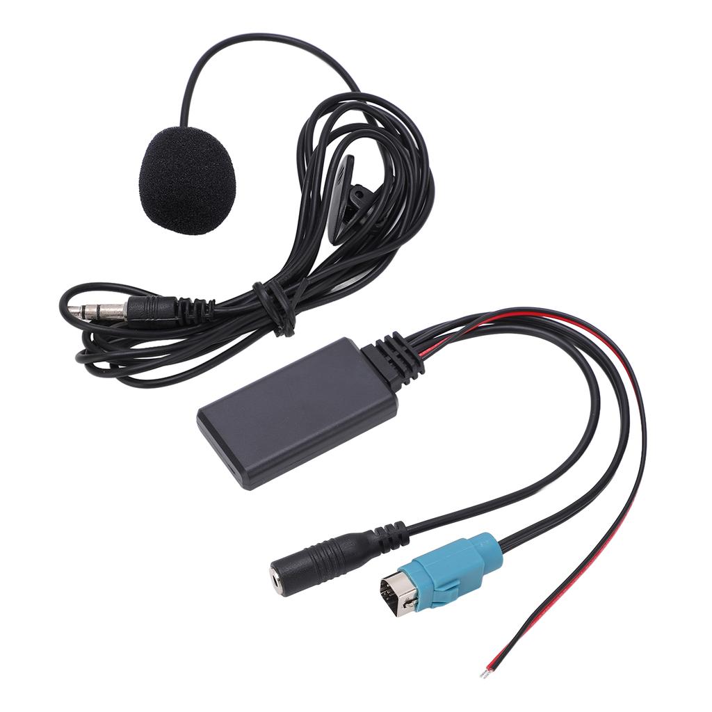 Bluetooth AUX IN Cable Adapter Stereo Full Speed with Removable Microphone Replacement for Alpine 2009‑up