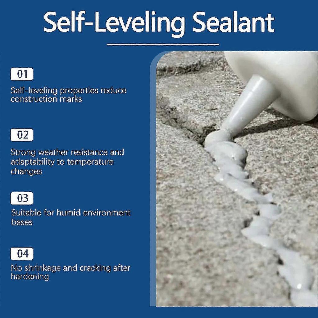 Waterproof Self-Leveling Sealant - Indoor & Outdoor Universal Adhesive for Crack Filling, Water Vapor Barrier, and Concrete Surface Protection