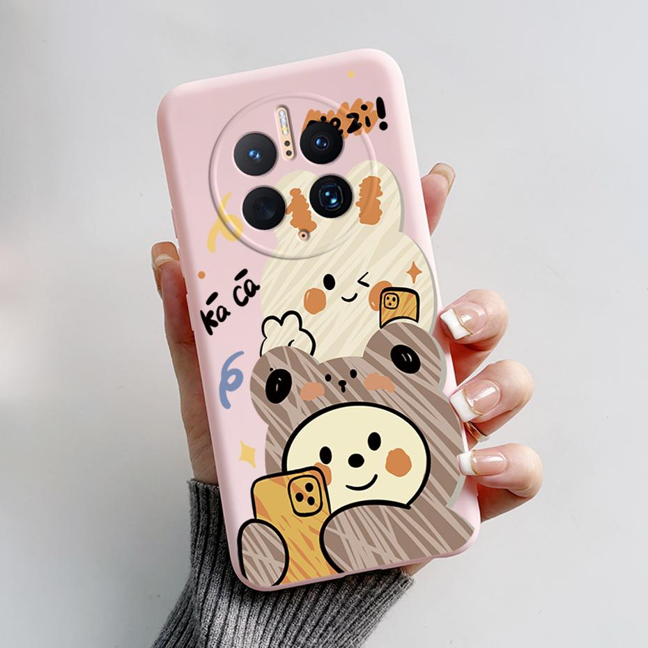 Phone Cases for Huawei Mate 50 Pro Cute Rabbit Pandas Case For Huawei Mate50 Pro Mate 50Pro Soft Silicone Shockproof Back Cover