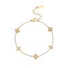 Edelstahlarmband mit 18 Karat vergoldetem Stern-Anhänger Zirkonia-Anhänger Eleganter Minimalistischer Damenschmuck