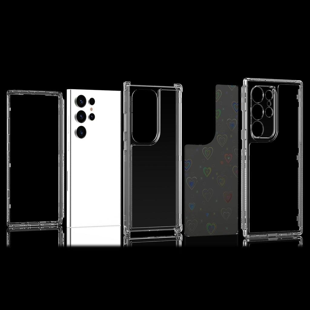 For Samsung Galaxy S25 Ultra/S24 Ultra Case Acrylic TPU Clear Phone Cover with Laser-printed Film