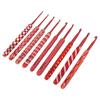 9pcs Crochet Hooks Differentiable Sizes Red Handle Ergonomic Grip Aluminum Material Knitting