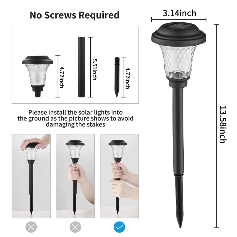 Solar Pathway Stake Lights Solar Garden Light Battery Included Auto On At Dusk Outdoor Garden Lawn Lamp