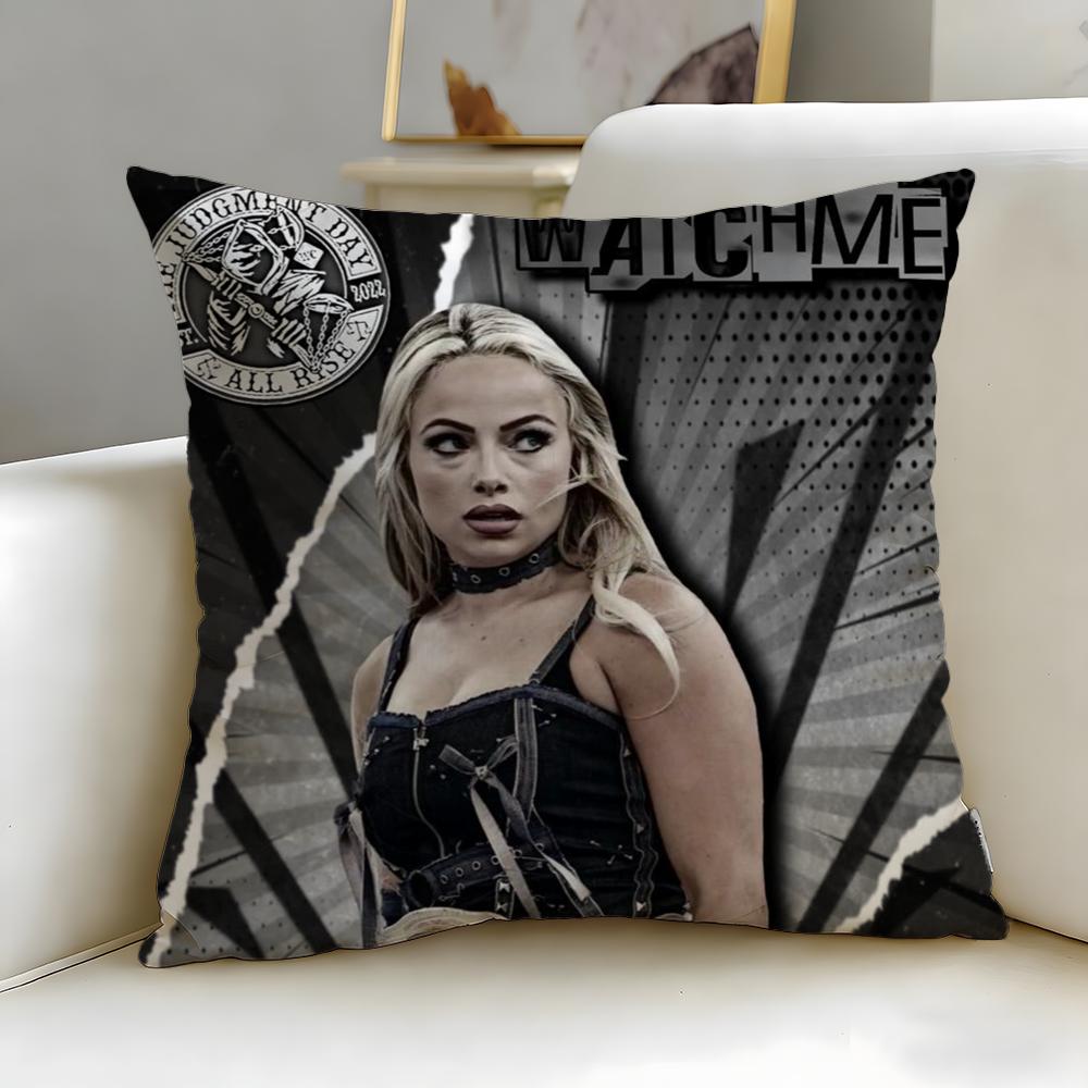 popular wrestler Liv Morgan Cushion Cover Soft  EasyWash Pillow Case  Versatile for Couch Bed Travel and Office