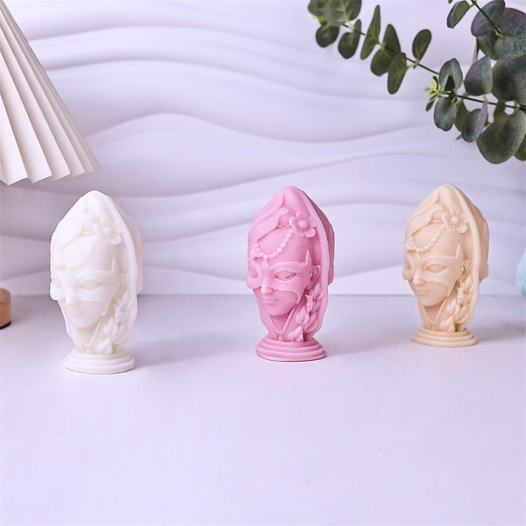 Double Sided Face Candle Mold Western Regions Beauty Silicone Molds Gypsum Concrete Resin Cast Tool Home Decorations
