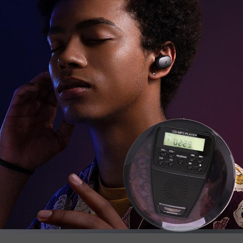 LCD Display CD Player Portable Rechargeable Portable CD Player Car 1050mAh CD  Personal CD Player with Headphones