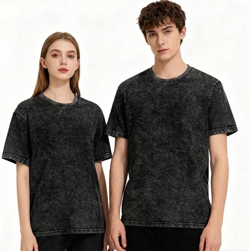 

Unisex Vintage-Style Soft Cotton Iron-Free Distressed T-Shirt XL чёрный