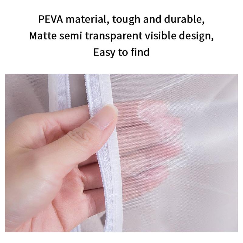 Thickened Washable Clothes Hanging Dust Cover Cover Suit Coat Transparent Fully Enclosed With Zipper Clothes Storage Bag