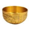 Brass Auspicious Pure Copper Dragon and Phoenix Treasure Bowl Ornament Office Home Desktop Creative Deco