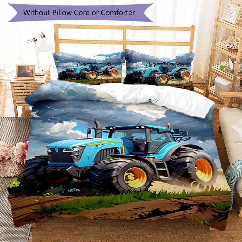 3pcs Truck Bedding Set Duvet Cover Closure Includes 1 Duvet Cover & 2 Pillowcases, Soft and Comfortable for All Seasons.