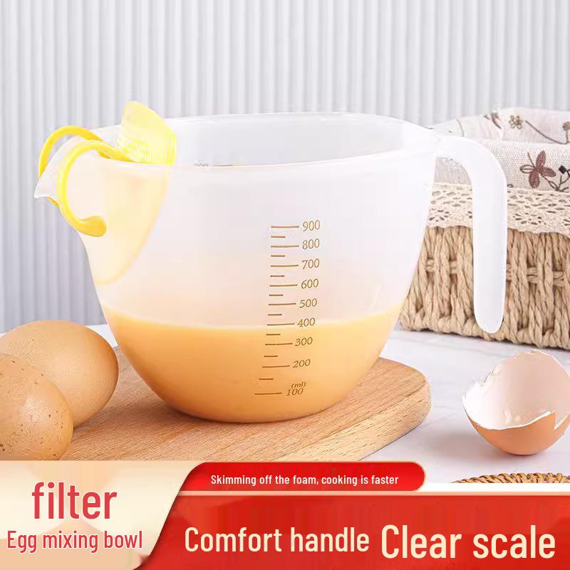 Egg Custard Filter & Measuring Cup with Scale - Newcomer Exclusive
