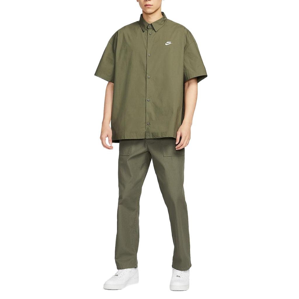 Nike Club Shirt Men's Medium Olive Green White HJ2027-222