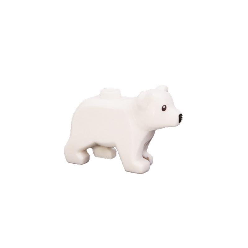 MOC Serie Granja Bosque Escena Crianza Animal Bloques de Construcción Lobo de la Jungla Montura Caballo Oso Marrón Blanco Panda Ladrillos DIY Juguetes para Niños