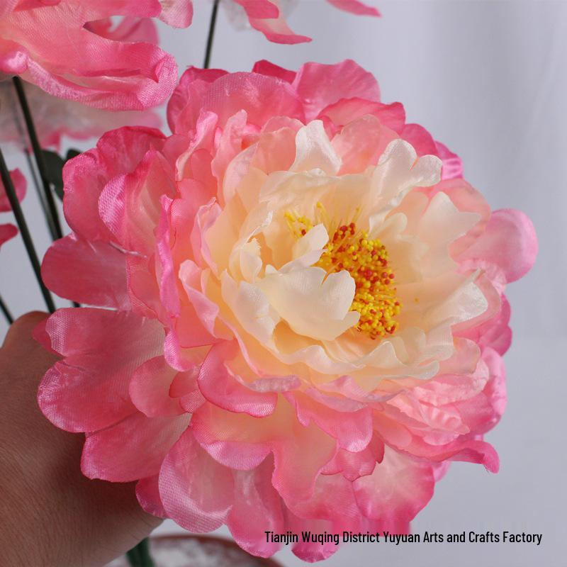 Qingming Festival Peony & Chrysanthemum Grave Decorations - Artificial Flower Ornaments for Tomb Sweeping