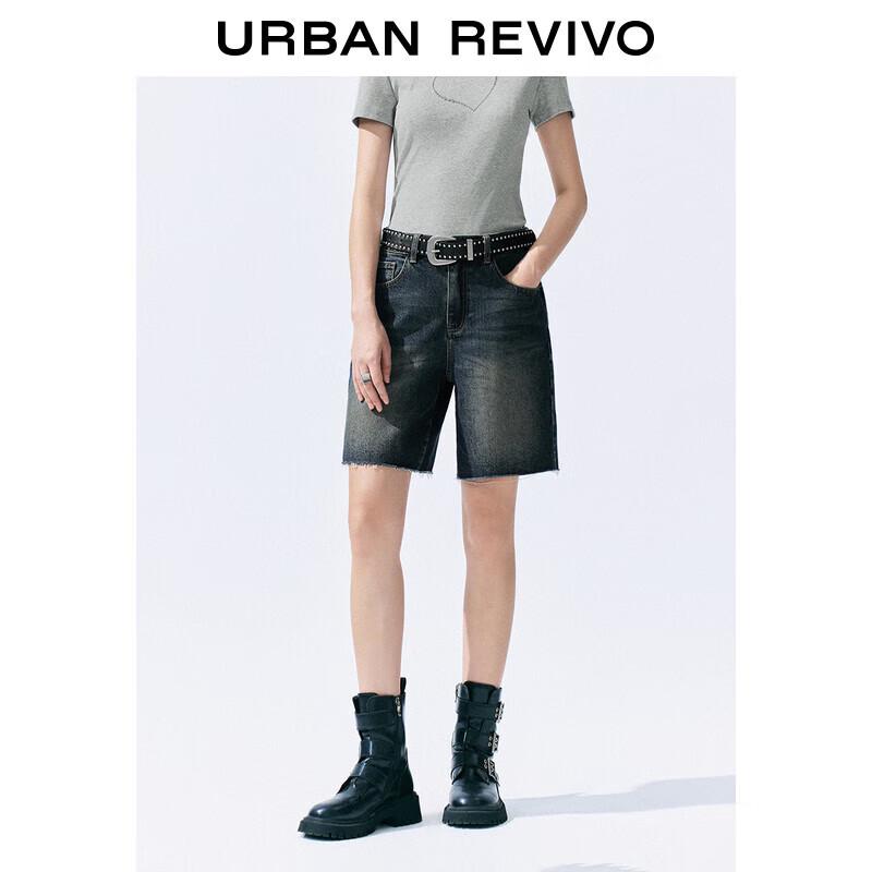 

UR Women s Retro Belted Frayed Denim Shorts 30