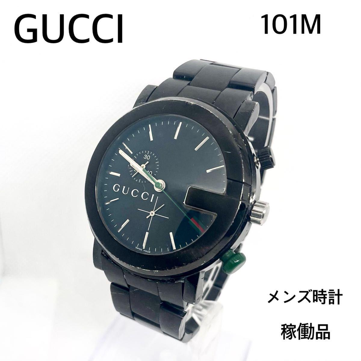 Used Gucci GUCCI 101M men s watch black quartz watch working item