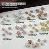 Double-Layered Snowflake Zirconia Nail Art Rhinestones - White & Champagne