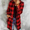Fall Winter Vintage Plaid Long Sleeve Lapel Women's Loose Casual Shirt Jacket, Leisure Outerwear