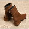 New Women's Pointed Toe Ankle Boots High Heels Sexy Chunky Designer Chelsea Boots Elegant Low Heels Short Booties