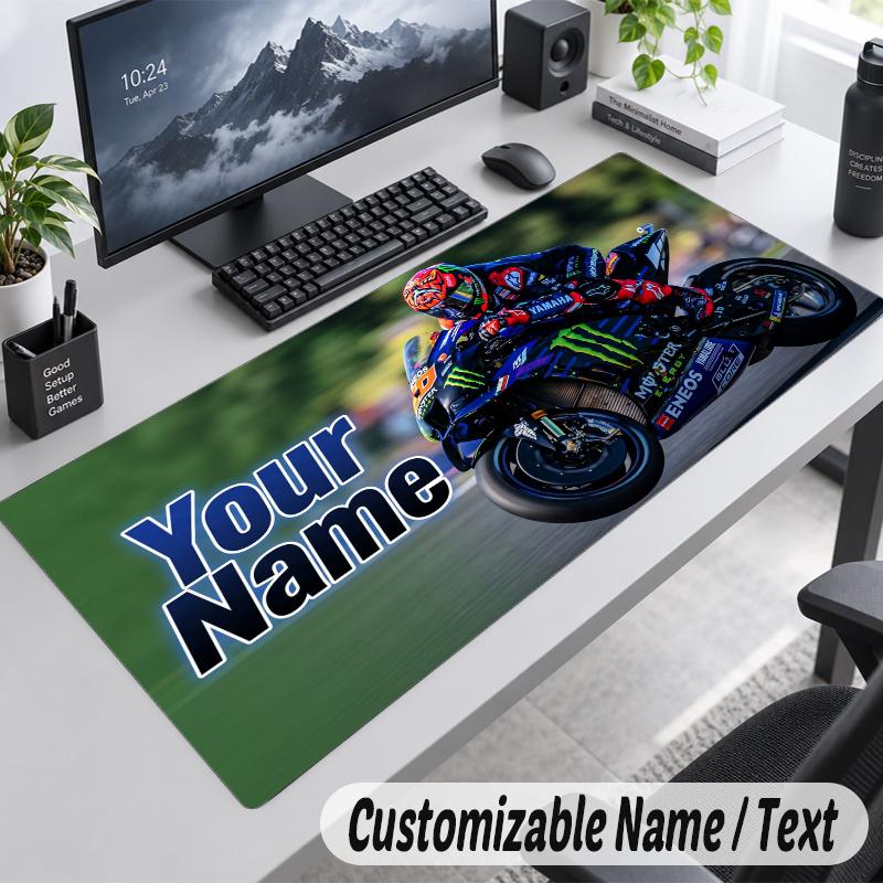 Fabio Quartararo Personalized Large Mouse Pad Custom Name Text Extended Desk Mat Gaming Mousepad