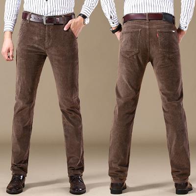 Spring and Summer Men's Corduroy Long Pants Youth Straight Casual Pants