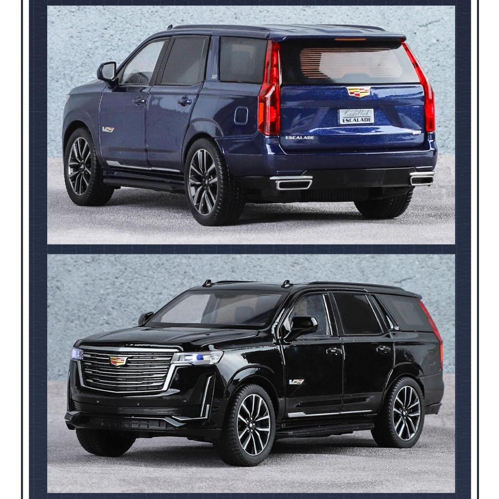 Model Samochodu Cadillac Escalade w Skali 1/24, Odlewany z Metalowego Stopu, Kolekcjonerski Model dla Escalade z Dźwiękiem, Światłem i Napędem Pull Back, Zabawki, Prezenty