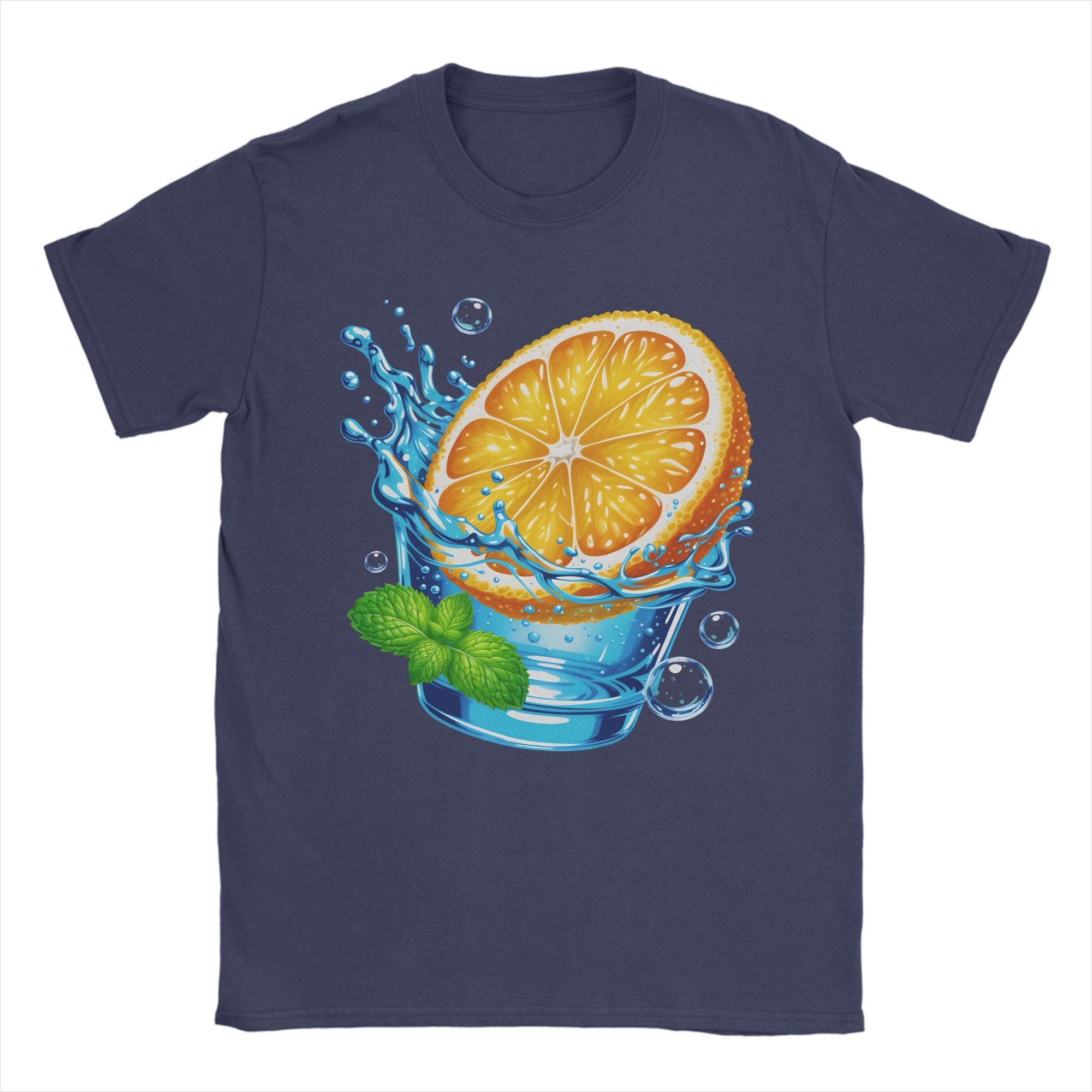 

Fresh Citrus Splash Aesthetic TShirt Men Frutiger Aero Vintage Cotton Tees Round Collar Short Sleeve T Shirts Plus Size Clothes 4XL