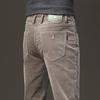 2024 Spring And Autumn Men'S Thick Corduroy Pants With Velvet, Straight Tube Business Outerwear, Velvet Casual Pants