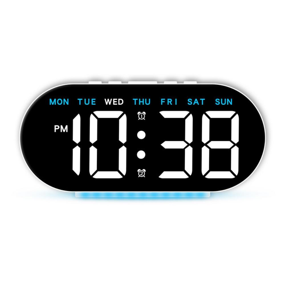 Large Screen LED Electronic Clock Minimalist Design Ambient Light Clock Indoor Use blue light