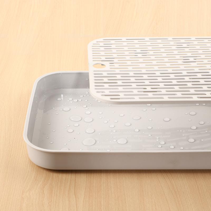 1pc Drain Tray Creative Filter Double Layer Non Slip Water Control Kitchen Cup Tableware Tea Tray Plastic Storage Box Household
