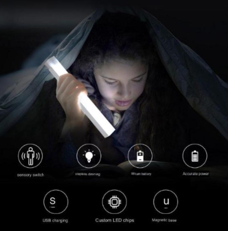Smart Human Sensing Portable Handheld Charging Night Light Strip Magnetic Suction Walkway Staircase Wine Cabinet Wardrobe Light