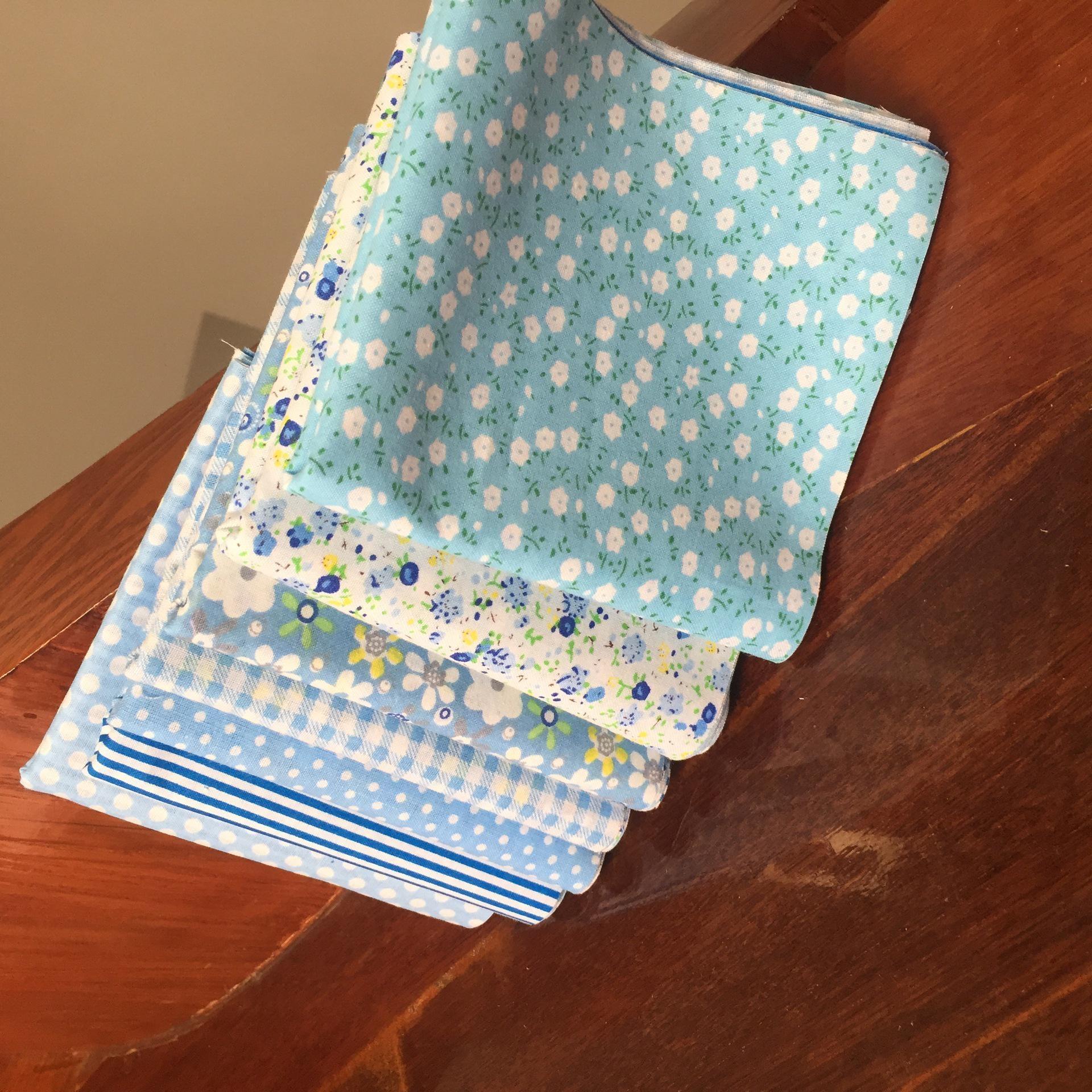 

7 шт. хлопковая ткань, швейная ткань, 100% хлопок, ткань с цветочным принтом для поделок, поделок, проектов, квилтинга 7pcs синий