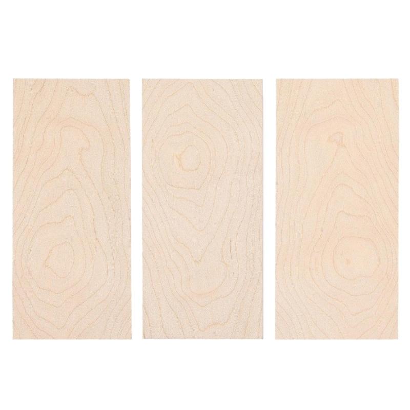 3 Pcs Maple Wood Guitar Head Veneer Shell Sheet Headplate Electric Guitar Neck Shims Plate Headstock Guitar Accessories