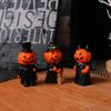 Material Resin Halloween Demon Miniature Figures Decor Set With Pumpkin Broom